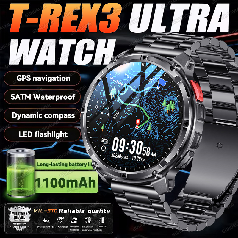 Gps Running Watch - 2026 novo T-Rex3 ultra 1100mah militar