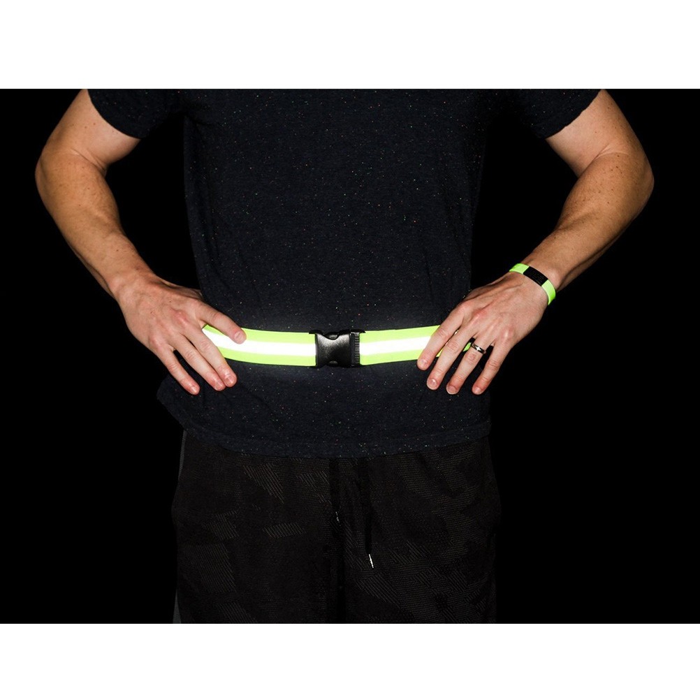 Running Gear For Night - Cinto reflexivo verde fluorescente, 2 peças,